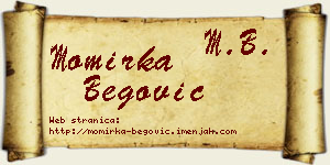 Momirka Begović vizit kartica